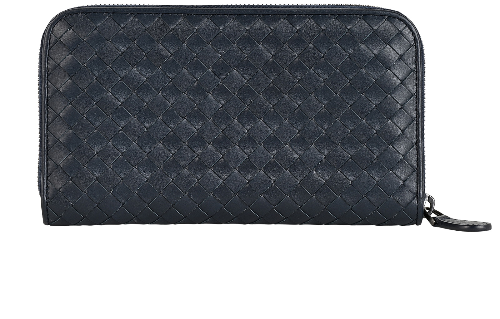 Bottega Veneta Zipped Intrecciato Wallet, &pound;250, Accessories, Navy, Leather, Back view